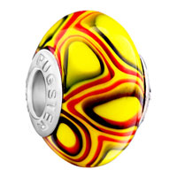 European Beads - yellow red fit all brands murano glass beads charms bracelets Image.
