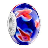 European Beads - sapphire blue ball red white maple leaf all brand murano glass beads charms bracelets Image.