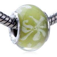 GB_QX24: white chrysanthemum bubble european beads Image.