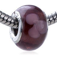 GB_QX30: pink encased clover murano glass european beads Image.