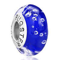  - cute bubble sapphire murano glass 925 sterling silver Image.