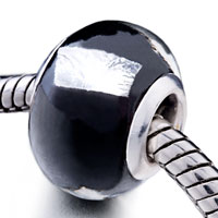 European Beads - fathers day gifts pugster?  black square fit all brands murano glass beads charms bracelets Image.
