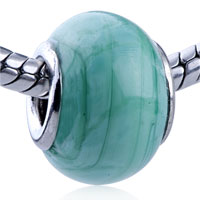 European Beads - intricate turquoise line fit all brands murano glass beads charms bracelets Image.