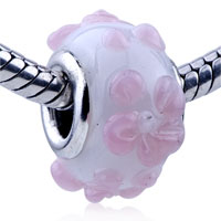 European Beads - pink texture flower grace european beads Image.