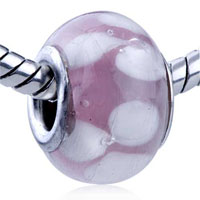 European Beads - white clover translucent murano glass european beads Image.