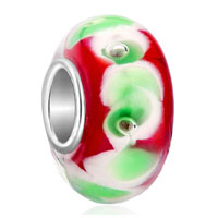  - classic green with white pattern murano glass Image.