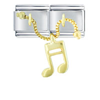 Italian Charms - musical eighth note dangle italian charm Image.