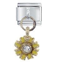 Italian Charms - dangle sun flower italian charm Image.