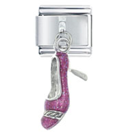 Italian Charms - pink shoe italian charm Image.