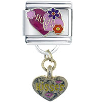 Italian Charms - hugs and kisses dangle italian charm Image.