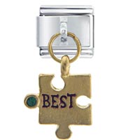Italian Charms - best puzzle may emerald color italian charm Image.