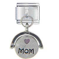 Italian Charms - dangle heart best mom italian charm Image.