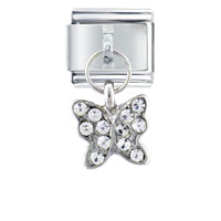 Italian Charms - april diamond color butterfly italian charm Image.
