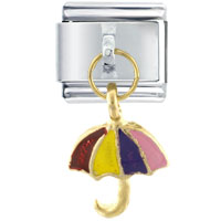 Italian Charms - rainbow umbrella italian charm Image.