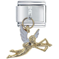 Italian Charms - gold cupid italian charm Image.