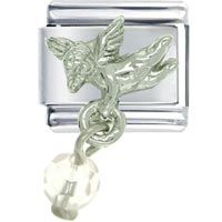 Italian Charms - april diamond color baby angel italian charm Image.