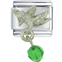 Italian Charms - may emerald color baby angel italian charm Image.