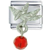 Italian Charms - july ruby color baby angel italian charm Image.