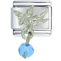 Italian Charms - september sapphire color baby angel italian charm Image.