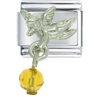 Italian Charms - november topaz color baby angel italian charm Image.