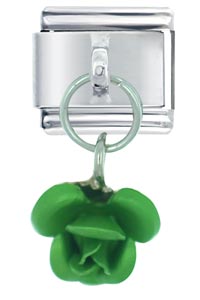 Italian Charms - rose green italian charm Image.