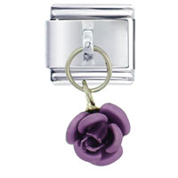 Italian Charms - rose purple italian charm Image.