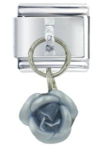 Italian Charms - rose light blue italian charm Image.