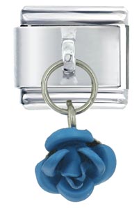 Italian Charms - rose blue italian charm Image.