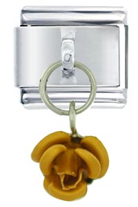 Italian Charms - rose orange italian charm Image.