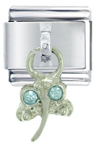 Italian Charms - crystal dragonfly blue italian charm Image.