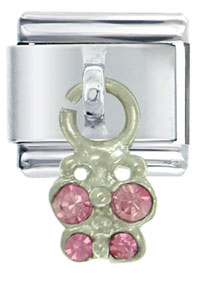 Italian Charms - butterfly pink italian charm Image.