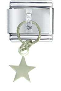 Italian Charms - silver star dangle italian charm Image.