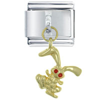 Italian Charms - red eyed bunny italian charm Image.