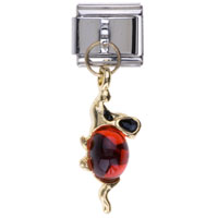 Italian Charms - january garnet color birthstone mouse dangle italian charm bracelets Image.