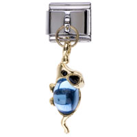 Italian Charms - march aquamarine color birthstone mouse dangle italian charm bracelets Image.