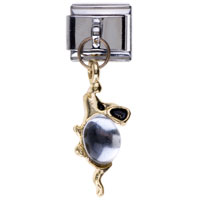 Italian Charms - april diamond color birthstone mouse dangle italian charm bracelets Image.
