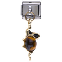 Italian Charms - november topaz color birthstone frog dangle italian charm bracelets Image.