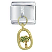 Italian Charms - framed palm tree italian charm Image.