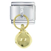 Italian Charms - dangle golden bell italian charm Image.