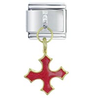 Italian Charms - cross red italian charm Image.