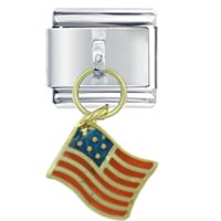 Italian Charms - dangle usa flag italian charm Image.