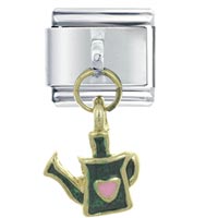 Italian Charms - water can green dangle italian charm Image.