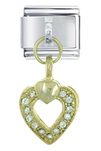 Italian Charms - open heart italian charm Image.
