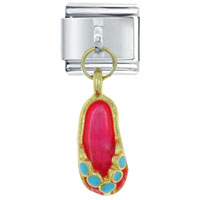 Italian Charms - sandal hot pink italian charm Image.