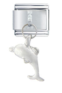 Italian Charms - dolphin silver italian charm Image.