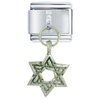Italian Charms - dangle silver star of david italian charm Image.