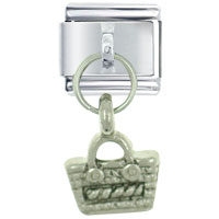 Italian Charms - basket purse silver italian charm Image.