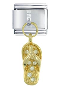 Italian Charms - gold sandal italian charm Image.