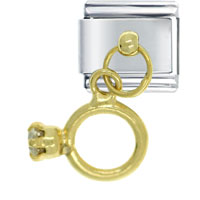 Italian Charms - solitaire ring dangle italian charm Image.