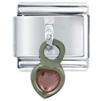 Italian Charms - dangle june heart italian charm Image.
